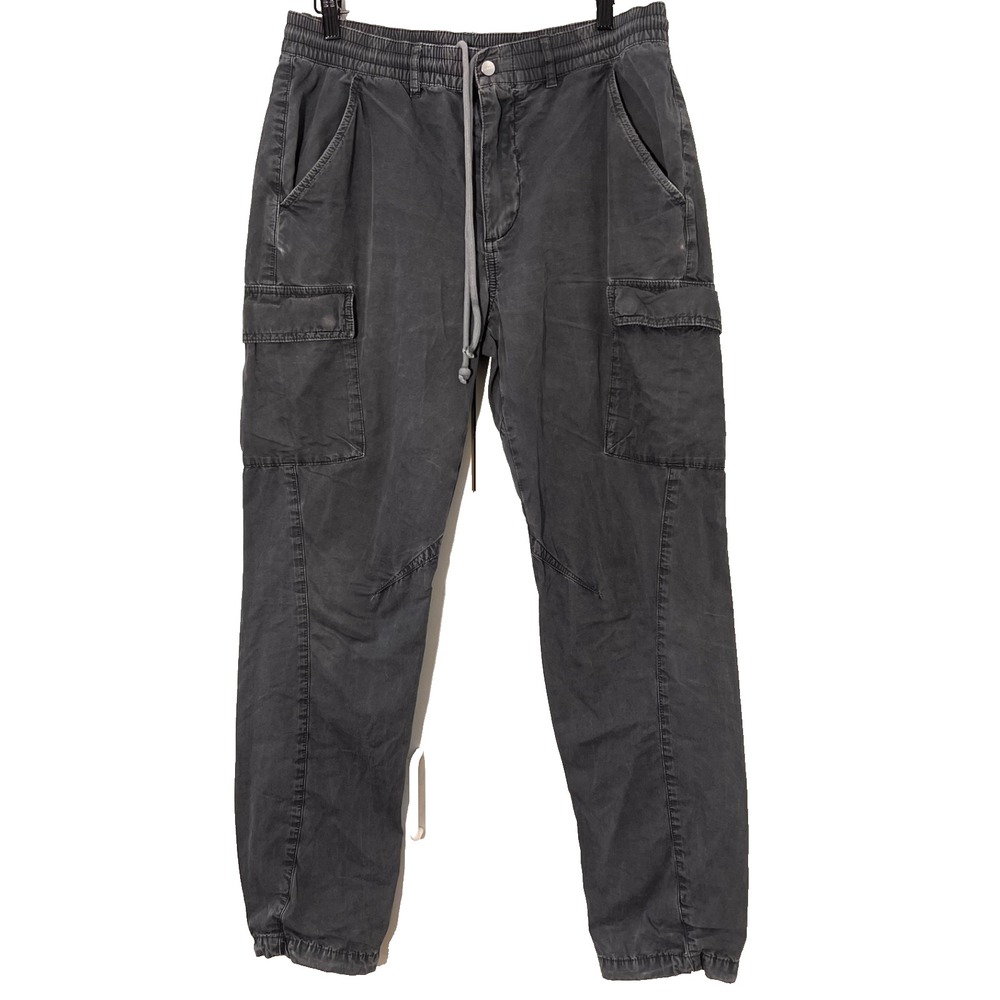 Kith Cargo Jogger Pants Men M Grey Washed Drawstring Utility Streetwear Gorpcore
